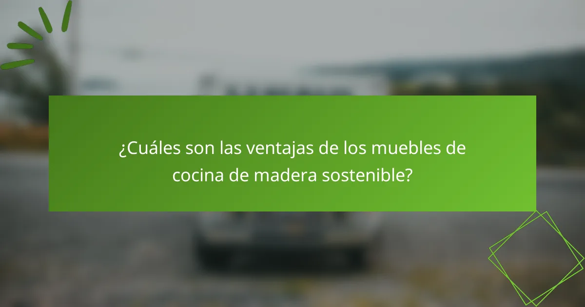 ¿Cuáles son las ventajas de los muebles de cocina de madera sostenible?