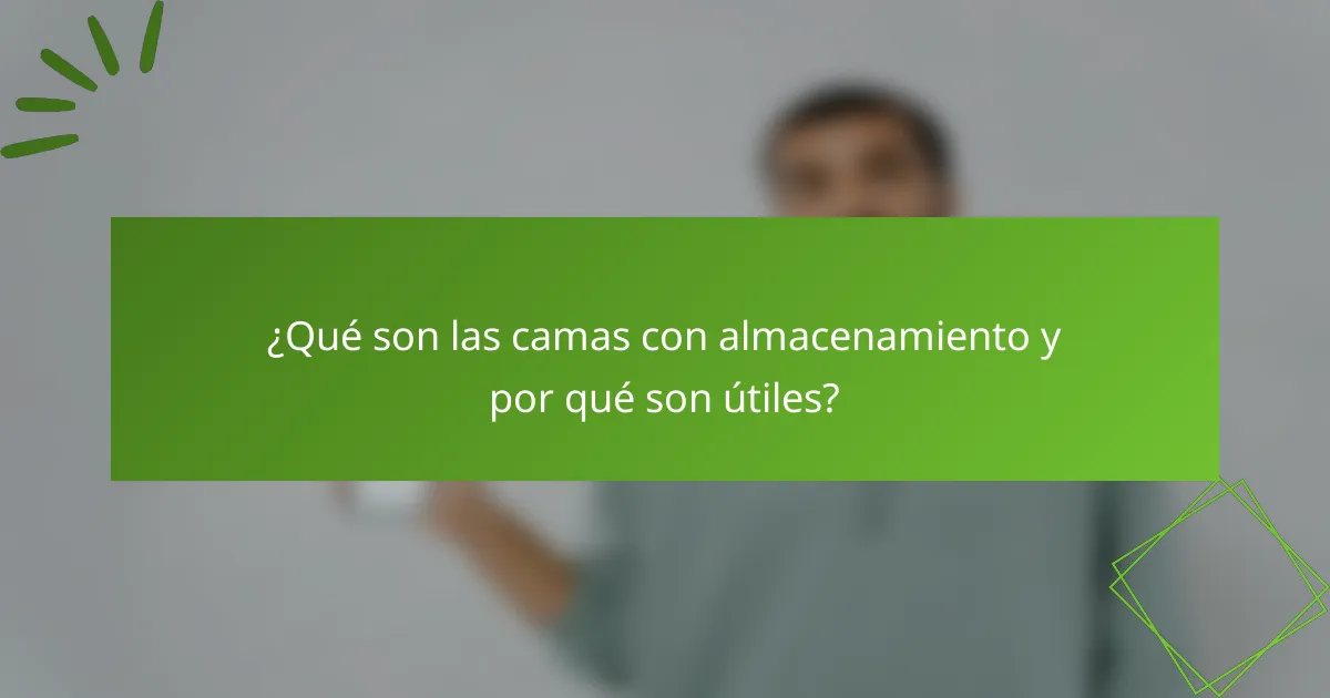 ¿Qué son las camas con almacenamiento y por qué son útiles?